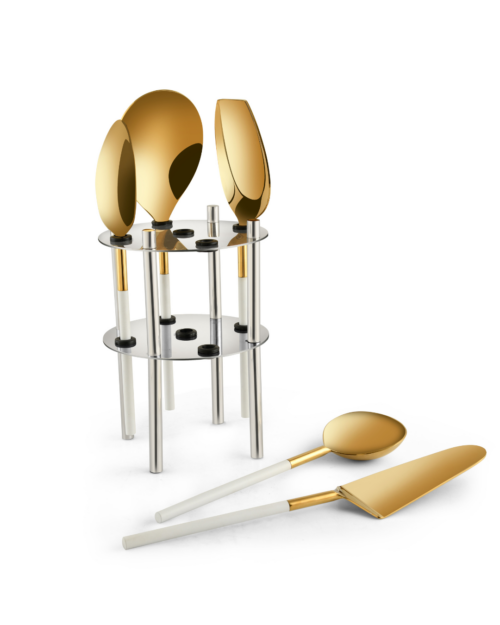 5 Pcs Zara Serving Set White Gold Rose Gold