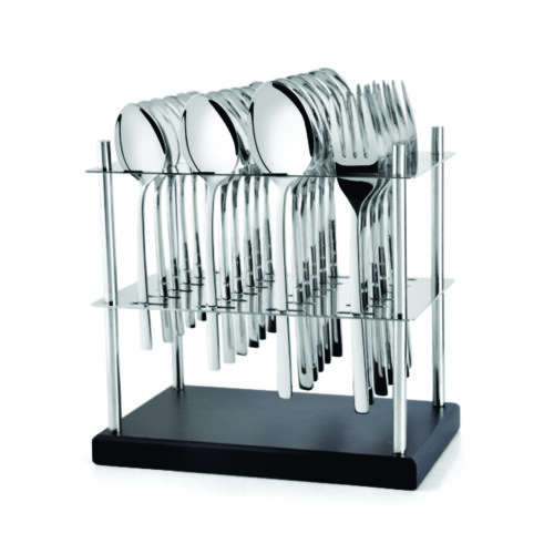 24 Pcs Rynox Steel With Spoon Cutlery Stand