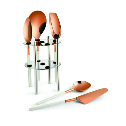 5 Pcs Zara Serving Set White Gold Rose Gold